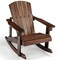 Kid Adirondack Rocking Chair Outdoor Solid Wood Slatted Seat Backrest